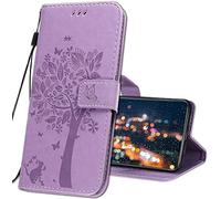IMIRST Funda con Tapa Magnética para Xiaomi Redmi Note 10 Pro, Carcasa Smartphone KT1 Wish Tree Purple