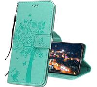 IMIRST Funda Libro con Tapa Magnética para Realme C11 Smartphone - KT1 Wish Tree Green