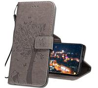 IMIRST Funda Libro con Tapa Magnética para Realme C11 Smartphone - KT1 Wish Tree Grey