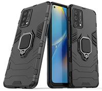 IMIRST Funda OPPO A94 5G, Armor Funda con 360 Anillo Soporte, Anti-Arañazos con Absorción de Choque Resistente Carcasa Protectora para OPPO A94 5G. HB Black