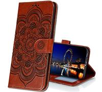 IMIRST Funda para OPPO A94 5G, Estampado Mandala Libro de Cuero Billetera Carcasa, PU Leather Flip Folio Case Compatible con OPPO A94 5G / Reno5 Z. LD Mandala Brown