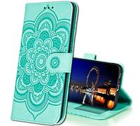 IMIRST Funda para OPPO A94 5G, Estampado Mandala Libro de Cuero Billetera Carcasa, PU Leather Flip Folio Case Compatible con OPPO A94 5G / Reno5 Z. LD Mandala Green