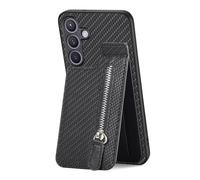 IMIRST Funda para Samsung Galaxy S25 FE 5G, PU Cuero Wallet Case con Ranura para Tarjeta, Soporte Plegable, Cierre Magnético, Carcasa Protectora para Samsung S25 FE, XW Negro