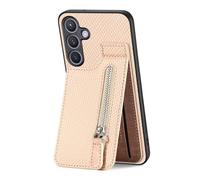 IMIRST Funda para Samsung Galaxy S25 FE 5G, PU Cuero Wallet Case con Ranura para Tarjeta, Soporte Plegable, Cierre Magnético, Carcasa Protectora para Samsung S25 FE, XW Almendra