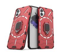 IMIRST Nothing Phone 1 Case - Heavy Duty Armor Dual Layer Shock Resistant Hybrid Protective Snap-on Case Cover with Ring Holder Kickstand for Nothing Phone (1) HB Red
