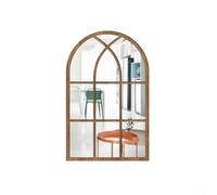Imitación 3D para espejo de pared de ventana, marco de madera, calcomanía reflectante acrílica, semicircular falsa para decoración de ventana para sala de estar, dormitorio, pasillo, arte autoadhesivo