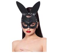 Imitación Cuero Conejito Máscara de Halloween Festival Disco Mujer con Tachuelas