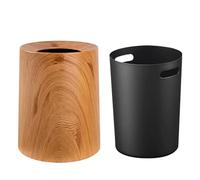 IMITACIÓN DE Madera Trash Bash Cay Container Bin Waste Bin Canasta de Papel de plástico con Cubo Interno para el baño de la Sala de Estar de baño Baño baño de la Sala del Dormitorio, 8L/12L (A,