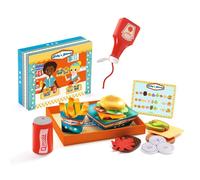 Imitación La Hamburguesería de Kelly & Johnny - Juego de cocina con hamburguesas de madera - Djeco - Desde 3 años