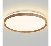 IMITITION Madera LUCHAS DE Techo DE Grano DE Madera Japonés Lámpara de Panel de protección de los Ojos Modernos Accesorios de iluminación de Techo Circular
