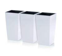 IMJ-Global - 3 macetas para plantas de exterior de plástico resistente a la intemperie, macetas para plantas de interior, 32,5 x 32,5 x 61 cm (49 L) con inserto de 21 litros, decoración de casa y