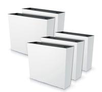 IMJ-Global - 5 Jardineras Exterior Grandes 77x23,5x68,7cm, Macetas Decorativas Interior Exterior 100 Litros (Inserto de 27 Litros) Jardinera Decorativas en Plástico Resistente a la Intemperie (Blanco)