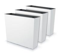 IMJ-Global Juego de 3 macetas rectangulares para flores, plantas, de plástico, 58 x 18 x 49,8 cm, para interior y exterior, blancos, 44 litros, diseño moderno