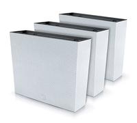 IMJ-Global Juego de 3 macetas rectangulares para flores y plantas, de plástico, 58 x 18 x 49,8 cm, para interior y exterior, color blanco, volumen 44 litros, diseño moderno