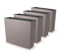 IMJ-Global Juego de 4 macetas rectangulares para flores, plantas, de plástico, 58 x 18 x 49,8 cm, para interior y exterior, 44 litros, diseño moderno