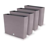 IMJ-Global Juego de 4 macetas rectangulares para flores y plantas Rato Cast T de plástico, 58 x 18 x 49,8 cm, para interior y exterior, volumen 44 litros, diseño moderno