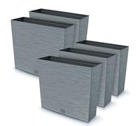 IMJ-Global Maceta para plantas de interior moderna, maceta de exterior rectangular de plástico resistente de 44 litros (58 x 18 x 49,8 cm), macetas para plantas ideales para casa, balcón, jardín