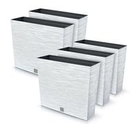IMJ-Global Maceta para plantas de interior moderna, maceta de exterior rectangular de plástico resistente de 44 litros (58 x 18 x 49,8 cm), macetas para plantas ideales para casa, balcón, jardín