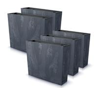 IMJ-Global - Macetas Decorativas Interior Exterior Efecto Concreto (58x18x 9,8 cm - 44 litros) Maceteros Jardineras Exterior Maceta Plastico, Macetero con un Diseño Moderno para Plantas