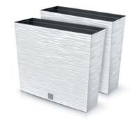 IMJ-Global Moderno maceta para interiores, maceta rectangular de flores de plástico resistente, 44 litros (58 x 18 x 49,8 cm), macetas, ideal para casa, balcón, jardín, oficina, terraza