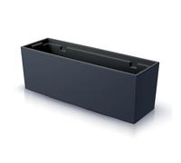 IMJ-Global Urbi Case - Macetero decorativo para plantas, rectangular, de plástico, altura 20 cm, para interior y exterior, 58 x 18 cm, negro, diseño moderno, 18 litros
