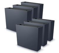 IMJ-Global Urbi - Juego de 6 macetas rectangulares para flores, de plástico, 58 x 18 x 49,8 cm, para interior y exterior, color negro, 44 litros, diseño moderno