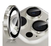 imluckies Protector de Lente de Cámara para iPhone 16 Pro - iPhone 16 Pro Max, AR+AF Cristal Templado, Metal 9H Anti-Rayaduras, HD Cámara Accesorios Apto para Fundas - Titanio Natural