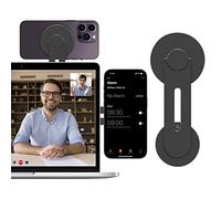 imluckies Soporte Magnético para Teléfono Portátil, Clip de Montaje de Cámara Continuidad Ajustable en 180° Compatible con Magsafe iPhone 16 15 14 13 12 Series/iOS 16 y MacBook macOS 13 Ventura, Negro