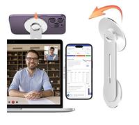 imluckies Soporte Magnético para Teléfono Portátil, Clip de Montaje de Cámara Continuidad Ajustable en 180°, Compatible con Magsafe iPhone 16 15 14 13 12 Series/iOS 16/MacBook macOS 13 Ventura, Plata