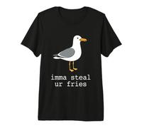 Imma Steal Ur Fries Divertidos Aperitivos de Verano en la Playa de gaviotas Camiseta Premium