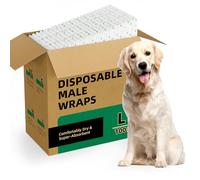 IMMCUTE Pañales Desechables para Perros machos Grandes, 100 Unidades, con indicador de Humedad, pañales súper absorbentes para Cachorros, cómodos pañales adecuados para Razas Medianas a Grandes