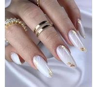 Immediate Charm Persistst Hoofs Silver Estoc Scintillate Plan delgado apretado perfecto para cónyuges especialistas en viajes, uñas postizas de línea blanca