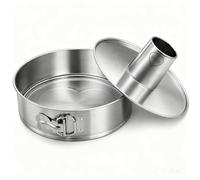 immer Molde Desmontable Acero Inoxidable Set con Fondo Plano y Fondo Tubular, sin PFAS sin Revestimiento Acero Inox 18/8, Apto Lavavajillas