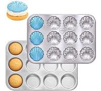 immer Molde para Horno de Acero Inoxidable Bandeja Whoopie-Pie y Conchas, sin Revestimiento sin PFAS 18/8 Apto para Lavavajillas (Whoopie-pie+Conchas)