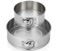 immer Set de 2 Moldes Desmontables Reposteria Molde Tarta o Bizcocho de acero inoxidable 18/8 sin revestimiento sin PFAS, Ø 25 cm + 18 cm