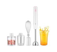 Immersion Electric Handheld Blender Set with Stainless Steel Blades 4 In 1 Stick Blender with 500ml Food Grinder Chopper Whisk Puree Infant Food Smoothies Sauces Soups
