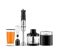Immersion Hand Blender 400W 6-in-1 Double Control continuously Variable Speed Handheld Stick Blenders with 500ml Food Grinder 600ml Container for Smoothies Sauces and Soups - Multi-Purpose