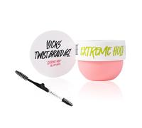 immetee Gel para Trenzas, Gel para Torcer y Marcar con Fijación Todo el Día, Control de Bordes para Cabello Afro, Cera Antifrizz para Cabello con Cepillo Aplicador (Rosa 150g)