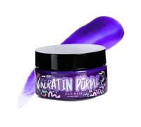 immetee Máscara Capilar de Queratina Morada Profesional, neutraliza tonos cobrizos y amarillentos para cabello platino, decolorado, gris, castaño teñido 3,53 oz |100g acondiciona cabello seco y dañado