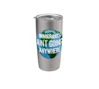 IMMIGRANTS AIN'T GOING ANYWHERE Continente americano Design Vaso térmico de acero inoxidable de doble pared