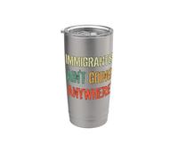 IMMIGRANTS AIN'T GOING ANYWHERE - Derechos de los refugiados Vaso térmico de acero inoxidable de doble pared
