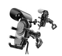 IMMLSX Barra Soporte Navegación Soporte Rápido De 15 W con Carga Inalámbrica Resistente A Golpes para Manillar De Bicicleta Antirrobo para Teléfono Móvil Impermeable.(H)