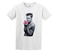 Immortal Brad Pitt Actor Fight Club 1999 Film V4 Men's T-Shirt Unisex White Cotton Print tee Shirts L