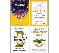 Immune [Hardcover], Identically Different, Diet Myth, Happy Healthy Gut 4 Books Collection Set