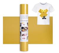 IModeur 12 Ft vinilo textil dorado - 30,5 x 366 cm vinilo dorado para Silhouette Cameo, vinilo textil termoadhesivo para ropa, gorras, pantalones, otros tejidos