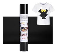 IModeur 12 Ft vinilo textil Negro - 30,5 x 366 cm vinilo Negro para Silhouette Cameo, vinilo textil termoadhesivo para ropa, gorras, pantalones, otros tejidos