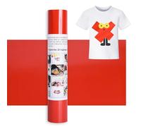 IModeur 12 Ft vinilo textil Rojo - 30,5 x 366 cm vinilo Rojo para Silhouette Cameo, vinilo textil termoadhesivo para ropa, gorras, pantalones, otros tejidos