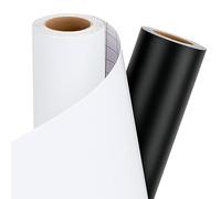 IModeur 30,5 x 458 cm negro y blanco mate vinilo plóter - 2 rollos de película de plóter de vinilo autoadhesivo para Cricut Machines, Silhouette Cameo, la mayoría de máquinas de corte