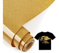IModeur 5 Ft vinilo textil Purpurina dorado - 30,5 x 153 cm vinilo Purpurina para Silhouette Cameo, vinilo textil termoadhesivo para ropa, gorras, pantalones, otros tejidos
