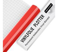 IModeur Vinilo Permanente Adhesivo Rojo Brillante - 30,48 x 304,8 cm para Silueta y Camafeo, Cricut, Tazas, Vasos, Ventanas y Decoración del Hogar